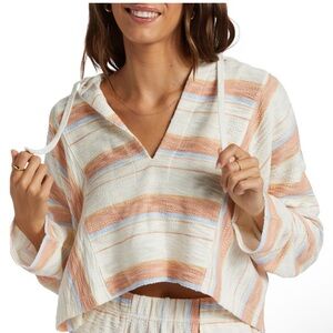 Roxy Cream and Tan Shrug Sweater with Relaxed Fit